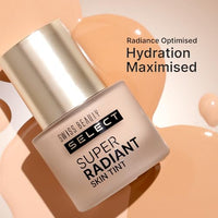 SWISS BEAUTY Select Super Radiant Hydrating Liquid Skin Tint | With Hyaluronic Acid | Provides Natural, Dewy Glow | Shade- Almond Glow, 30Gm