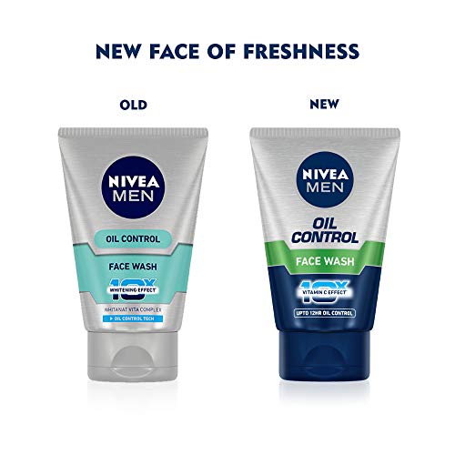 NIVEA MEN Shaving, Sensitive Shaving Foam, 250ml & NIVEA Men Face Wash for Oily Skin, Oil Control for 12hr Oil Control with 10x Vitamin C Effect, 100 g