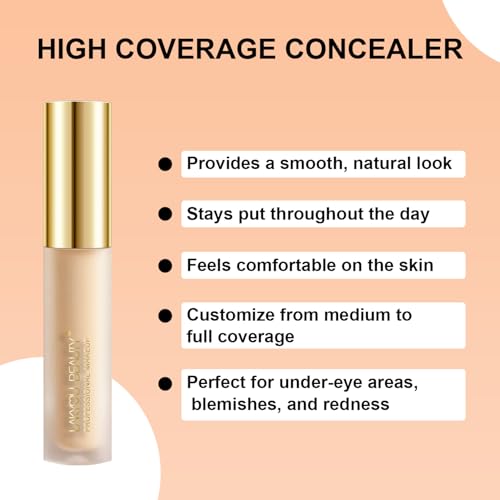 Lakyou Beauty High Coverage Liquid Concealers | Lightweight | Full Coverage | Smooth Finish | Long Lasting | Shade-03(Natural Beige) | 5.5ml