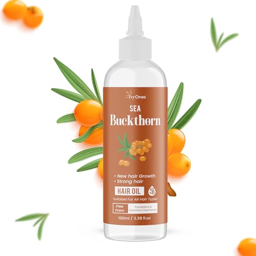TryOnes Sea Buckthorn Hair Oil | With Bhringraj, Brahmi & Castor Oil | Nourishes Scalp, Stimulates Hair Growth & Adds Shine – 100ml