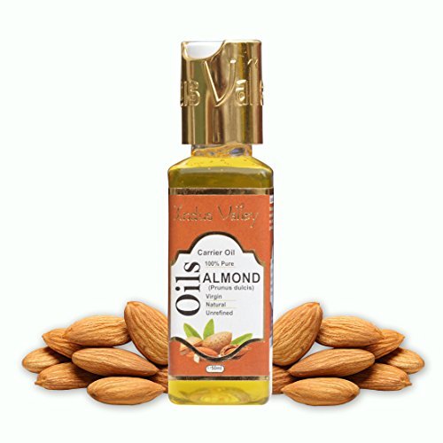 INDUS VALLEY 100% Pure Sweet Almond Cold Pressed Carrier Oil- Natural, Virgin & Unrefined - Almond Oil (50ml)