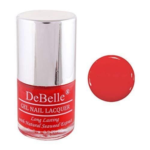 DeBelle Gel Glossy Finish Nail Polish French Affair (Scarlet Red), 8 Ml - Enriched With Natural Seaweed Extract, Cruelty Free, Toxic Free