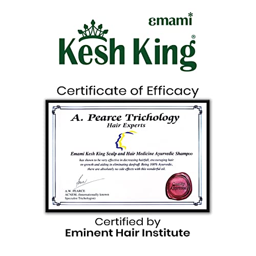 Kesh King Ayurvedic Anti Hairfall Shampoo Reduces Hairfall 21 Natural Ingredients With The Goodness Of Aloe Vera, Bhringraja And Amla For Silky, Shiney, Smooth Hair, 340Ml