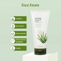 The Face Shop Herb day Cleansing Foam 170 ml | Face wash with aloe and green tea extracts | Face Wash for Dry Skin | Face wash that hydrates skin & maintains PH Level | Korean Skin care Products