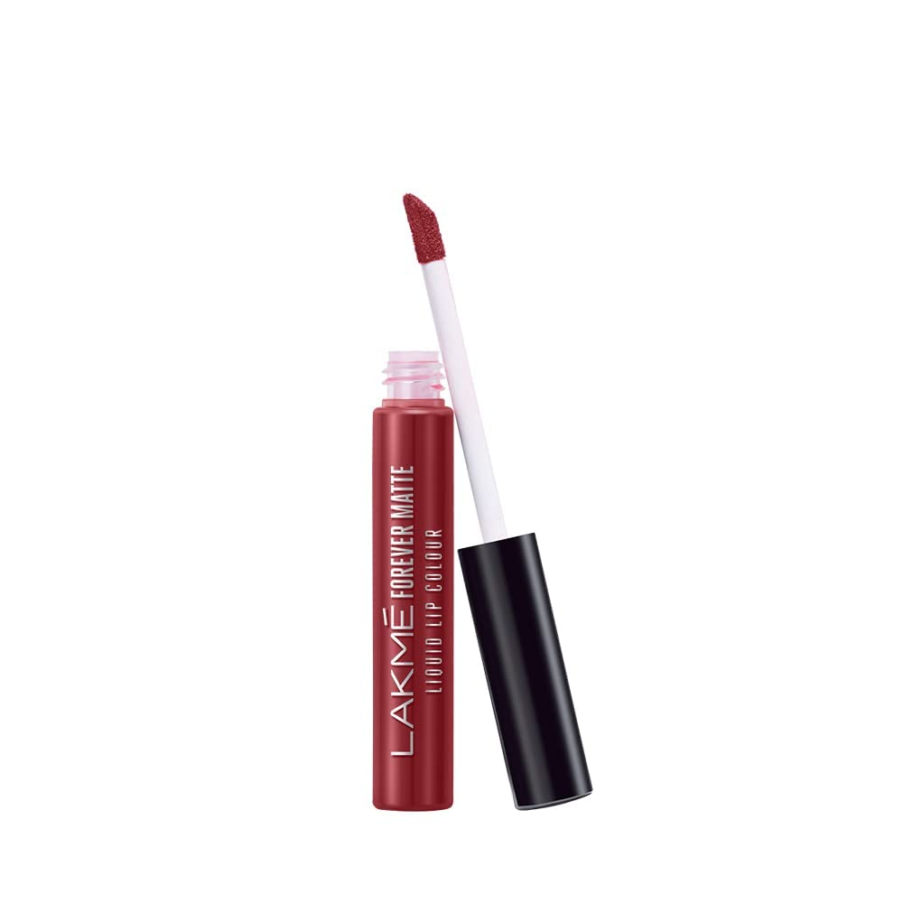 LAKMÉ Forever Matte Liquid Lip Color - 34 Brown Sheer & LAKMÉ Eyeconic Insta Cool Kajal, Black & Lakme Forever Matte Liquid Lip 35 Rose Wood