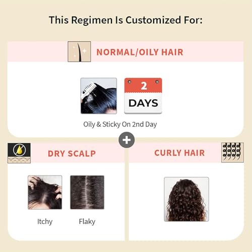 Vedix Ayurvedic Hair Fall Control Kit | Customized for Normal/Oily Hair - Normal-Oily Scalp & Straight Hair - Pack of 3 | Berberis & Banyan Anti Hair Fall Oil + Shampoo + Hair Growth Serum - 240 ml