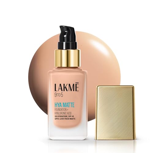 Lakmé 9to5 Hya Matte Foundation + Hyaluronic Acid Warm Sand - 25ml