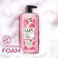 Lux Body Wash Soft Skin French Rose & Almond Oil Super Saver XL Pump Bottle with Long Lasting Fragrance, Glycerine, Paraben Free, Extra Foam, 750 ml