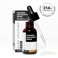 Bare AnatomyEXPERT Anti-Dandruff Shampoo | Targets Oily Scalp and Sheds Dry Flakes 250ml + Advanced Hair Growth Serum | 3% Redensyl + 4% Anagain + 3% Baicapil + 1% Capilia Longa, Rosemary,Biotin 30ml