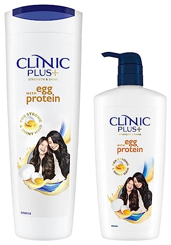 Clinic Plus Strength & Shine With Egg Protein Shampoo 650 ml & Strength & Shine With Egg Protein Shampoo, 355 ml