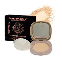 MARY JO K Oil Control Compact Powder, Natural Shade, HD Complexion, Flawless Finish