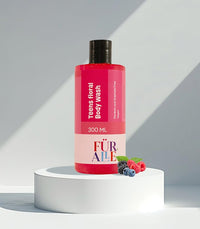 FurAlle Teens Floral Body Wash 300ml | Natural Bodywash with Aloe Vera, Oriental Lily, Nutmeg, Oats & Berry | Gentle & Natural Daily Shower Gel for Kids | Fresh, Refreshing Bodywash For Boys & Girls