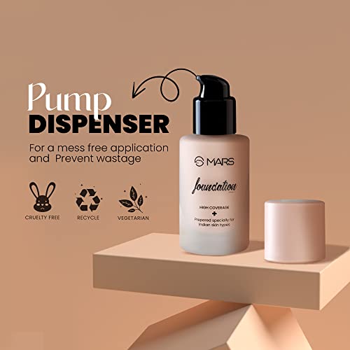 MARS Long Lasting Crayon Lipstick up to 12 Hours Stay (3.5 gm) (12-I Am Fierce) High Coverage Liquid Foundation | Blemish Free & Blendable Foundation for Makeup (40ml) (SHADE-6.5)