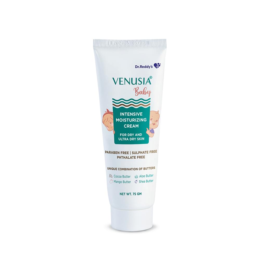 VENUSIA Dr Reddy's  Venusia Baby Intensive Moisturizing Cream for Dry and Ultra Dry Skin Contains Cocoa, Aloe, Mango & Shea Butters, 75g