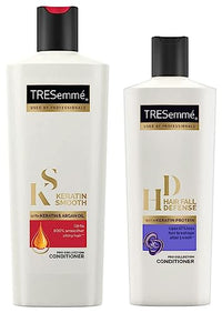 TRESemme Keratin Smooth Conditioner 335 ml, & TRESemme Hair Fall Defence Conditioner 190 ml, With Keratin, Hair Fall Control and Longer, Stronger Hair -Deep Conditions Damaged Hair for Men & Women