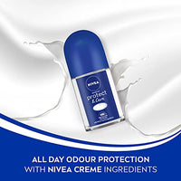 Nivea Women Deodorant Roll On, Pearl & Beauty Fine Fragrance For Fragrant Smooth & Beautiful Underarm Skin, 50ml&Nivea Deodorant Roll On, Protect & Care for Unisex, 50ml