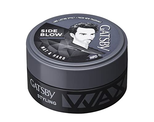 Gatsby Hair Styling Wax - Mat & Hard, For Side Blow Style, Mat Finish, Strong Hold, High Volume, Non Sticky, Easy Wash Off, Anytime Re-Stylable Hair Wax, 75gm