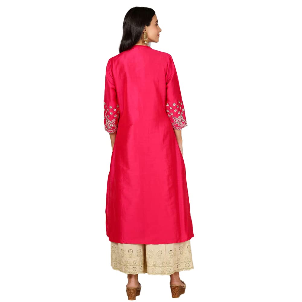 Kashish Embroidered Mandarian Collar Straight Fit Women's  Kurta