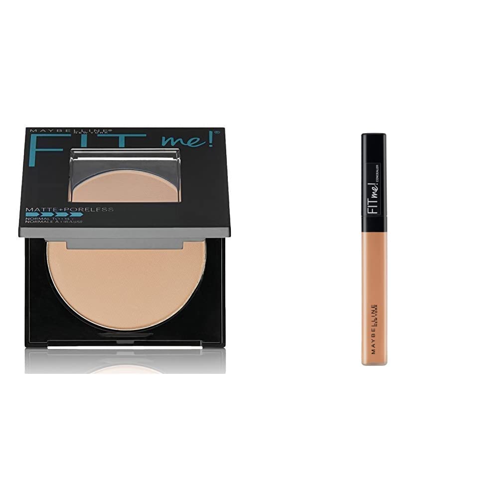 Maybelline New York Fit Me Matte Poreless Powder, 220 Natural Beige, 8.5g & Maybelline New York Fit me Concealer,30 Honey, 6.8ml