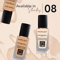 Mary Jo K Photo Face Foundation, 24H Coverage, Pure Brightening Serum, 30ml, Shade 04