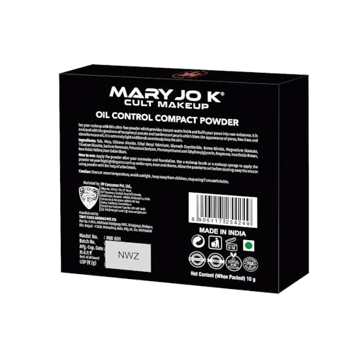 MARY JO K Oil Control Compact Powder, Mattifying, Pore-Blurring, Dusky