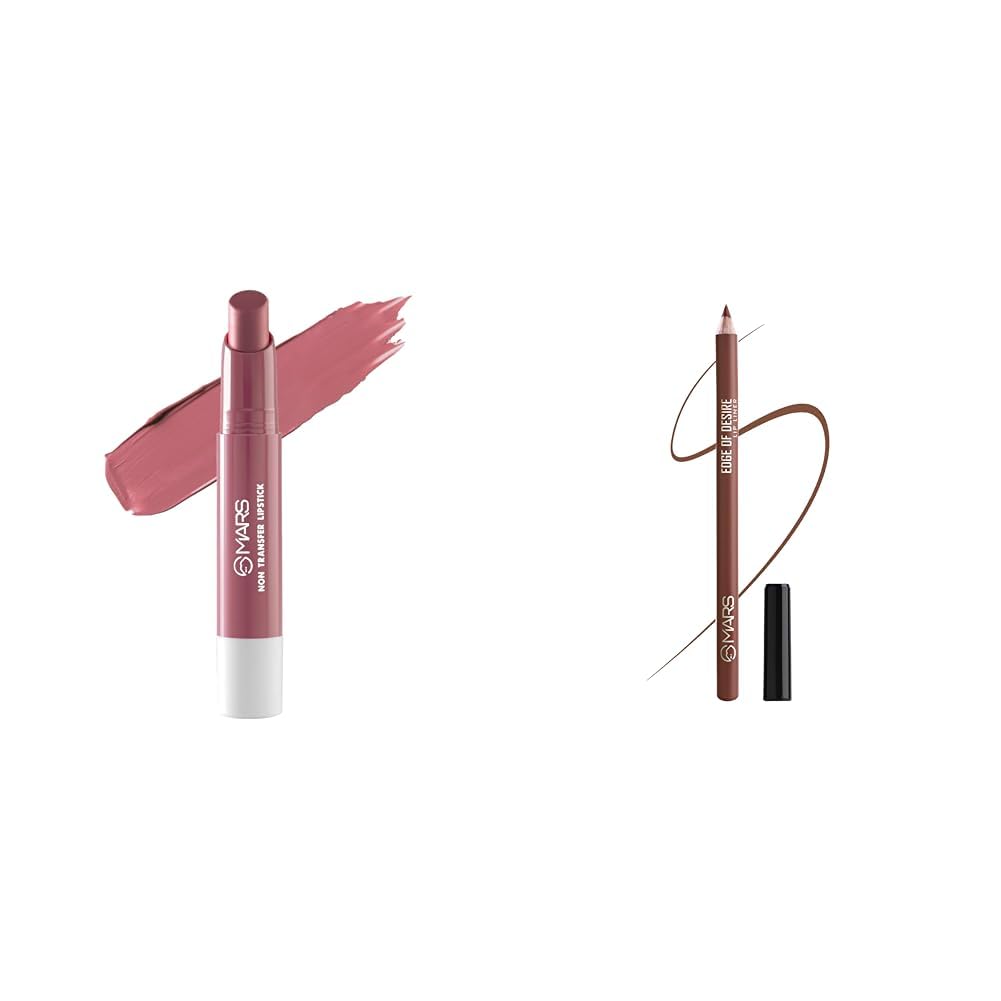 MARS Matte Super Stay Lipstick Lipstick for Women (2.6 gm) (14-ENCHANTED) Matte Lip Liner | One Swipe Smooth Application | Long Lasting Lip Pencil (1.4gm) (13-CINNAMON ROLL)
