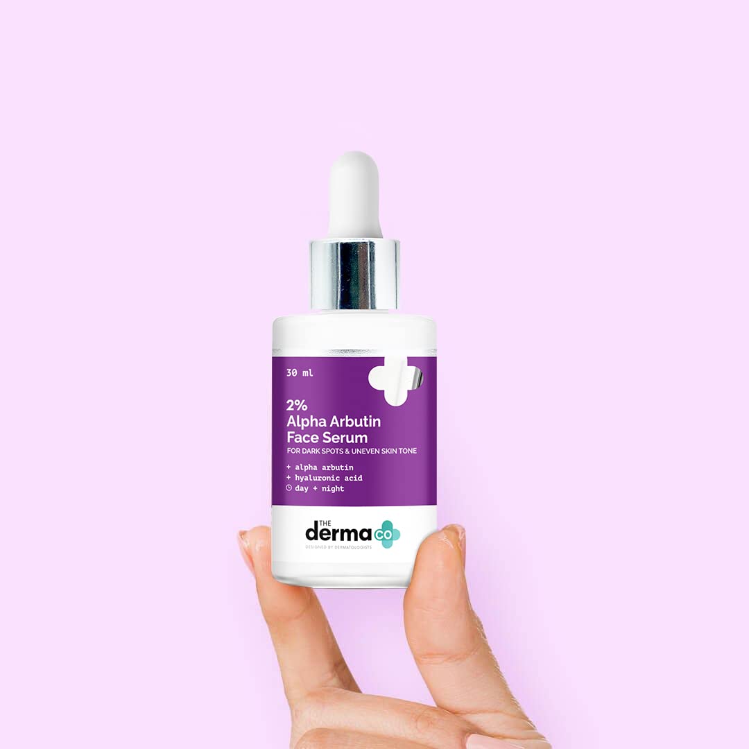 The Derma Co 2% Alpha Arbutin Face Serum - 30ml | Treats Dark Spots | Evens Skin Tone