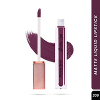 Seven Seas Mocha Lips Matte Liquid Lipstick | Non-Transfer Liquid Lipstick | 12 Hours Long Lasting | Highly Pigmented | Intense Color Payoff | Smudgeproof Liquid Lipstick for Women (209, 4ml)