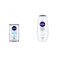NIVEA Deodorant Roll On for Women, Fresh Natural, 50ml and Shower Gel, Crème Soft Body Wash for Women, 250ml