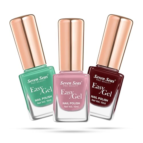 Seven Seas Easy Gel Nail Polish | Quick Dry Gel Nail Polish, Pack of 3 (Combo-11, 30ml)
