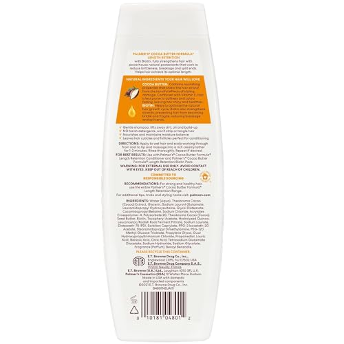 Palmer's Cocoa Butter & Biotin Shampoo for Hair Length Retention, Strengthening & Enhanced Shine - 400ml