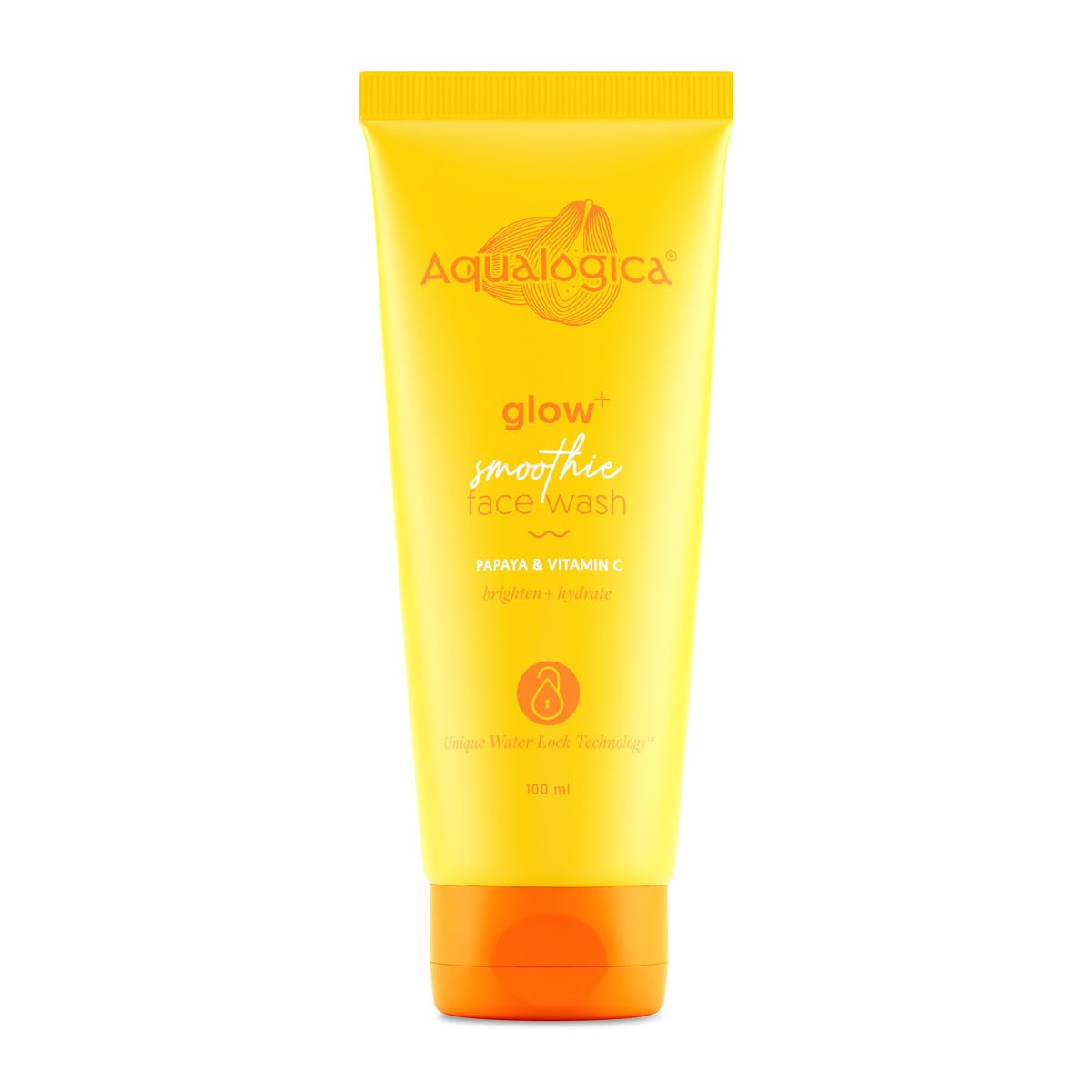 Aqualogica Glow+ Smoothie Face Wash with Vitamin C, Hyaluronic Acid & Papaya for Tan Removal -For Men & Women | Glowing, Oily, Dry & Sensitive Skin -100ml