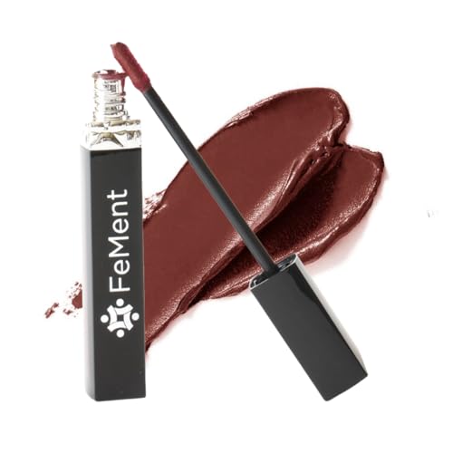 FeMent Clean Beauty Matte Liquid Lipstick For Women, Highly Pigmented, Long Lasting, TransferProof, Lip Makeup, Smudge Proof - 6.5 ML (GOAT)