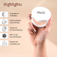 Iba Pure Skin Perfect Look Long Wear Mattifying Compact - Fair Pearl, 9g | Even Coverage | Oil Free | Matte Finish | SPF 15 | Face Makeup | 100% Natural | Halal Certified & Vegan Makeup