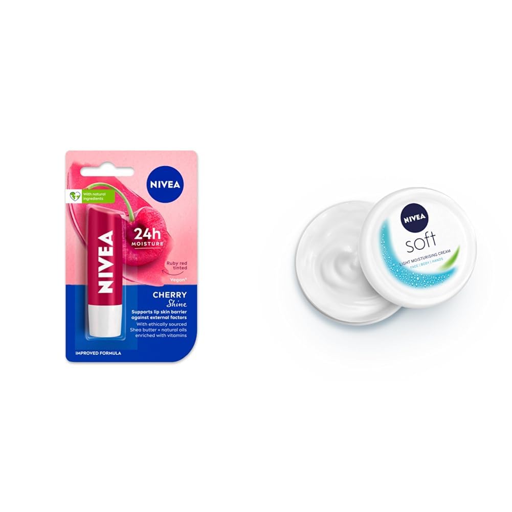 NIVEA Lip Balm & Face Moisturiser Combo,Pink, 300 Millilitres