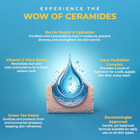 WOW Skin Science Moisturising Soaps with Ceramide | Vitamin C, Green Tea, Aqua | Long-Lasting Moisturisation | No Paraben Soaps | Pack of 5 | 500g