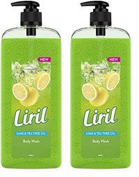 Liril Lemon and Tea Tree Oil Body Wash SuperSaver XL Pump Bottle with Long Lasting Fragrance|| Glycerine|| Paraben Free|| Extra Foam|| 750 ml (Pack of 2)