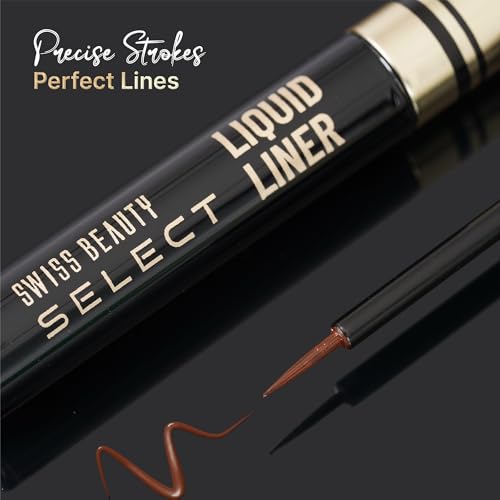 SWISS BEAUTY Select Here To Stay Semi-Matte Liquid Waterproof Eyeliner | With Precise & Pointed Tip | Smudge-Proof, Transfer- Proof | Shade- Infinite Purple| 3ml |