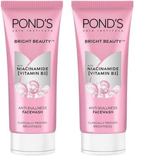 POND's Bright Beauty Anti-Dullness & Brightening Facewash With Niacinamide | For Glass-Skin Like Shine And With 4X Visibly Brighter Skin, 100Gm (Pack of 2)