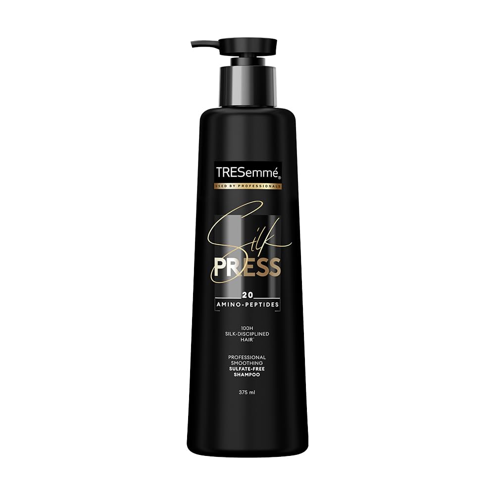 TRESemme Silk Press Smoothing Shampoo 375ml | Sulfate-Free Shampoo | Salon-Like Straight Hair