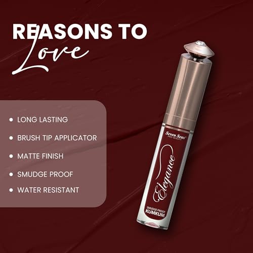 Seven Seas Long Lasting | Waterproof | Smudgeproof Tradition Sindoor (Maroon, 5ML)