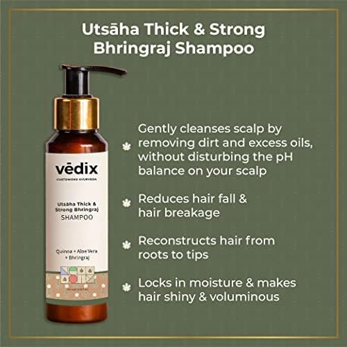 Vedix Bhringadi Hair Fall Kit - Customized Ayurvedic Care With Booster Oil, Shampoo, Conditioner, and Mask - Gift Pack of 4 (310 ml)