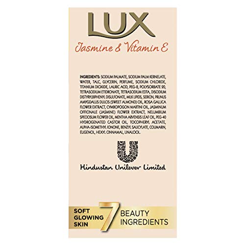 Lux Jasmine & Vitamin E Beauty Soap Bar For Glowing Skin Combo Offer Pack 8x150 g