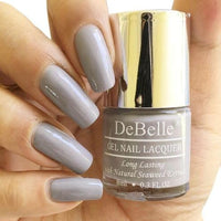 DeBelle Gel Grey Nail Polish-Grey (Sombre Grey) 8ml Enriched With Natural Seaweed Extract, Cruelty Free, Toxic Free (Glossy Finish).