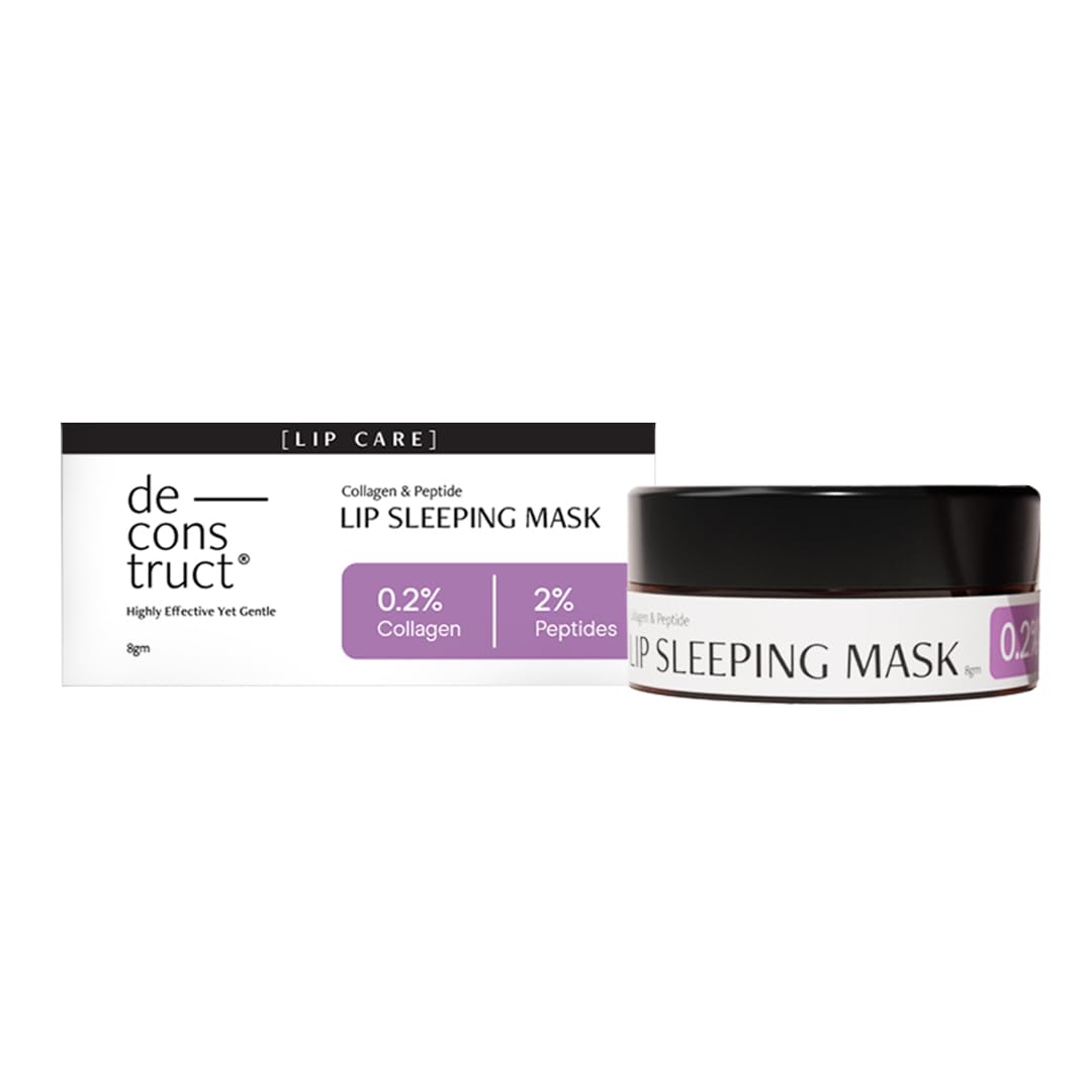 Deconstruct Lip Mask | Collagen And Peptide Lip Sleeping Mask For Dry Lips | For Women And Men | 8Gm,Clear
