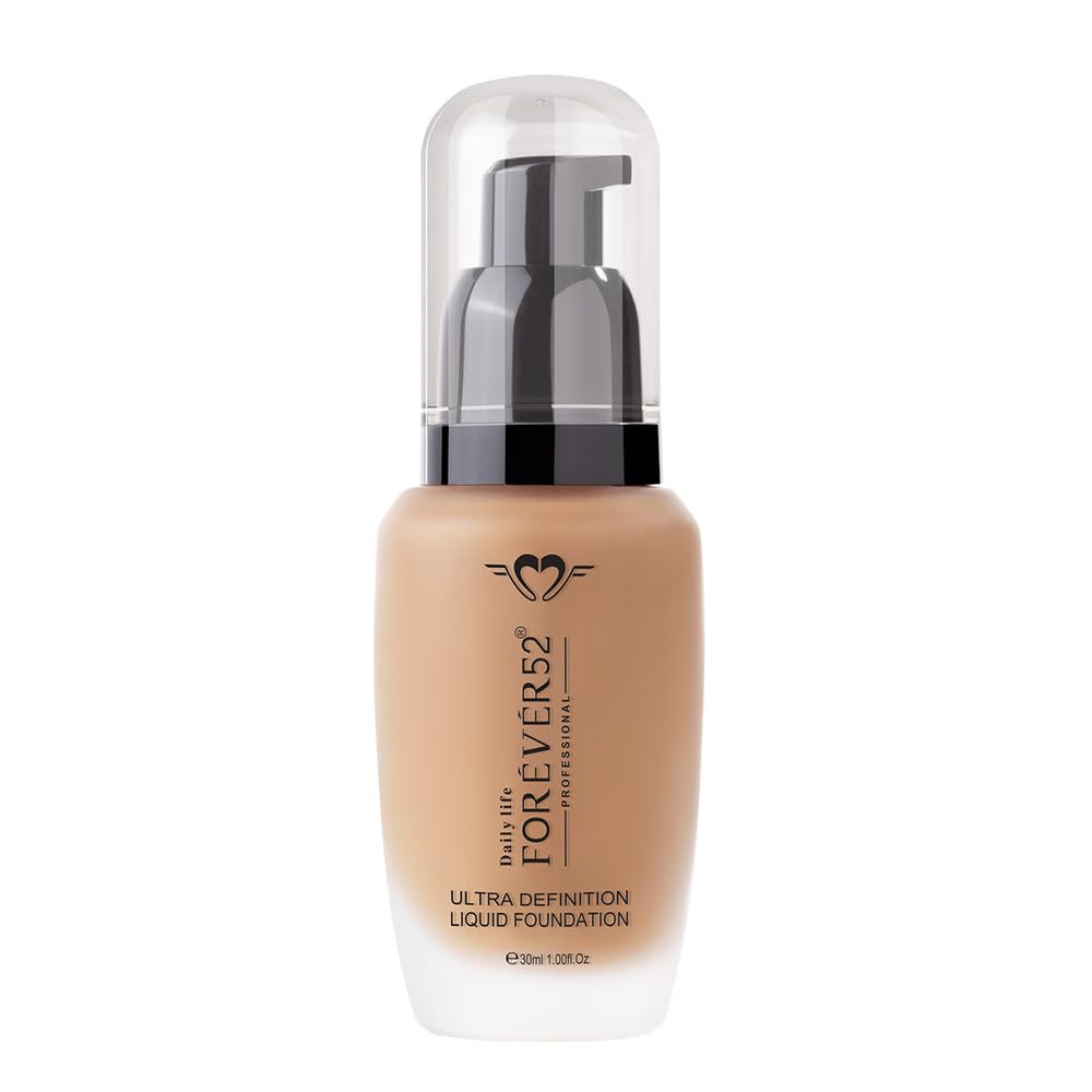 Daily Life Forever52 Ultra Definition Liquid Foundation|24-Hour Wear, Medium to High Coverage, Pore-Minimizing & Mattifying, Anti-Aging, Satin-Like Finish|Ideal for Dark Skin (Pecan,30ml)