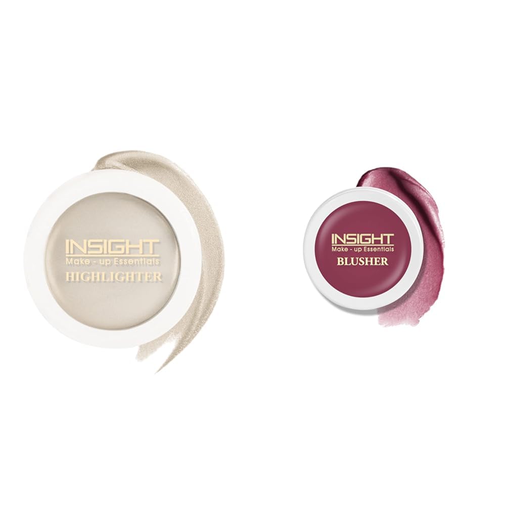 Insight Cosmetics Glitter Makeup Highlighter, 3.5 gm & Insight Cosmetics Crème Blusher, Face Makeup, Dusty Rose, 3.5 gm