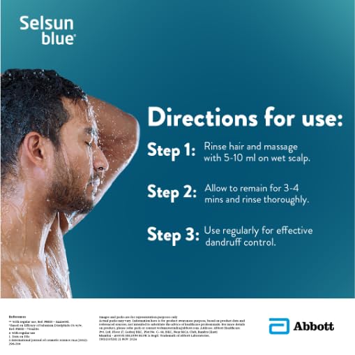 Selsun Blue Regular Care Shampoo for Men and Women with Added Conditioner, Helps Reduce Flaking and Itching, Control Dandruff, 200 ml (Pack of 1)