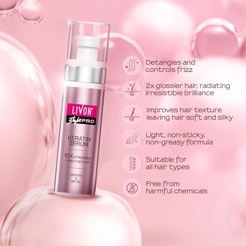 Parachute Advansed Rosemary enriched Coconut Hair Oil 300ml & Livon Style Pro Keratin Hair Serum 100ml, Pack of 2