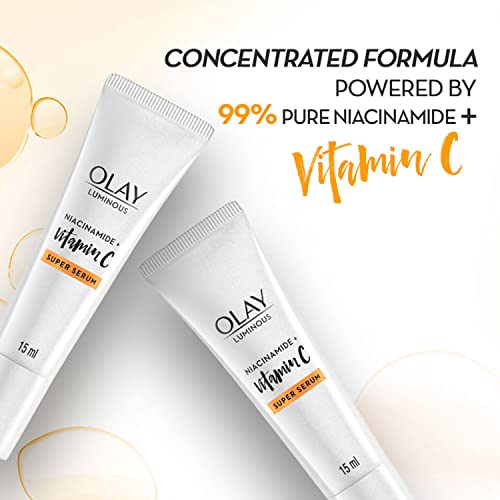 Olay Vitamin C Face Mini Serum with Niacinamide l Dark Spot Reduction l Even Glow & Smooth Texture l Normal, Oily, Dry & Combination Skin l Parabens & Sulphate-free l 15ml